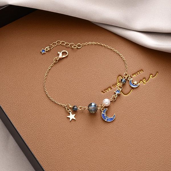link, chain korean fashion simple star and moon pendants couple bracelets female ins personality trend women bracelet jewelry bangles, Black
link, chain korean fashion simple star and moon pendants couple bracelets female ins personality trend women bracelet jewelry bangles, Black