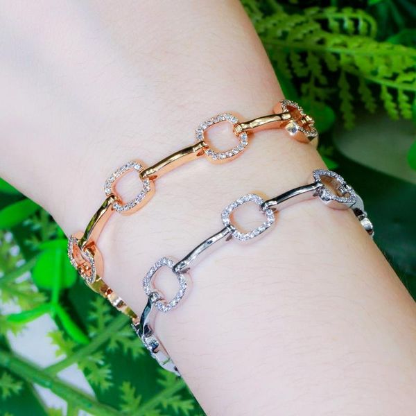 link, chain shiny geometric square link micro pave cubic zirconia chic designer bracelet for women party boho jewelry cb237, Black
link, chain shiny geometric square link micro pave cubic zirconia chic designer bracelet for women party boho jewelry cb237, Black