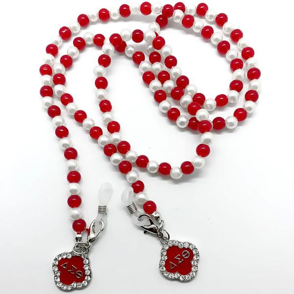 pendant necklaces red greek letter sorority delta dst enamel artificial pearl mask chain glasses necklace, Silver
pendant necklaces red greek letter sorority delta dst enamel artificial pearl mask chain glasses necklace, Silver