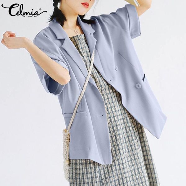 celmia elegant blazer suits women 2021 fashion korean short sleeve blazers casual loose solid coats female office formal jacket women's, White;black
celmia elegant blazer suits women 2021 fashion korean short sleeve blazers casual loose solid coats female office formal jacket women's, White;black