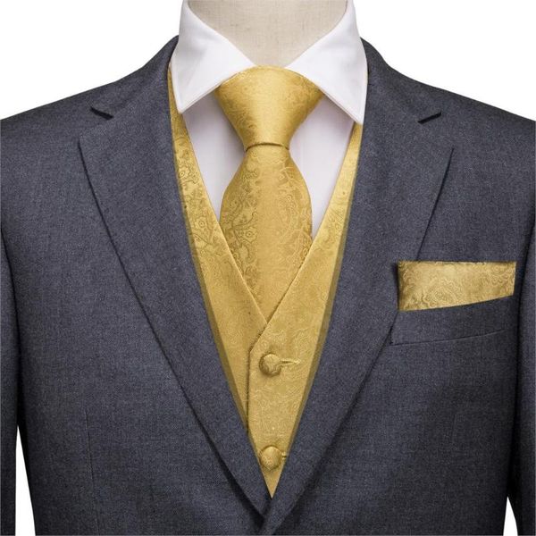 men's vests hi-tie design yellow gold paisley silk dress vest set for men jacquard suit male waistcoat wedding formal jacket, Black;white
men's vests hi-tie design yellow gold paisley silk dress vest set for men jacquard suit male waistcoat wedding formal jacket, Black;white