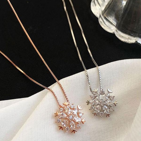 fashion clavicle chain rose gold silver color necklace flash cubic zircon snowflake pendant for women chains
fashion clavicle chain rose gold silver color necklace flash cubic zircon snowflake pendant for women chains