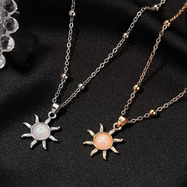 pendant necklaces orgin summer korean fashion opal bling sun necklace for women temperament party gifts jewelry accessories, Silver
pendant necklaces orgin summer korean fashion opal bling sun necklace for women temperament party gifts jewelry accessories, Silver