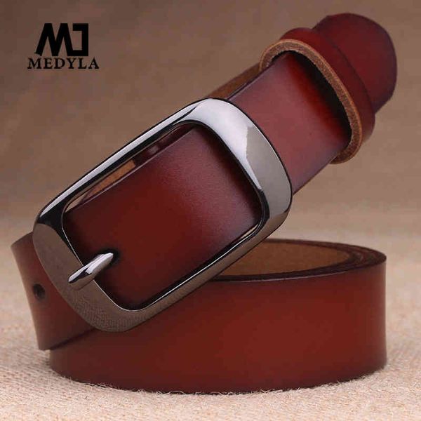 medyla women's belt genuine leather fashion retro belts luxury brand ladies alloy buckle casual jeans belt 210326, Black;brown
medyla women's belt genuine leather fashion retro belts luxury brand ladies alloy buckle casual jeans belt 210326, Black;brown