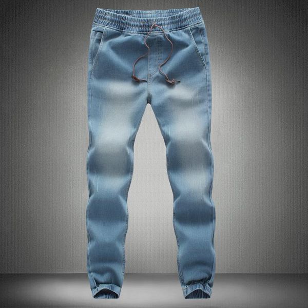 men's pants blue jeans elastic drawstring slim fit trousers pleated men autumn winter fashion, Black
men's pants blue jeans elastic drawstring slim fit trousers pleated men autumn winter fashion, Black