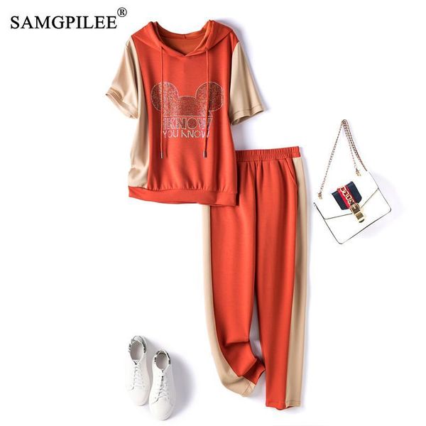 women's two piece pants casual suit 2021 summer diamond cute cartoon pattern hoodie elastic waist nine-point sport set for women, White
women's two piece pants casual suit 2021 summer diamond cute cartoon pattern hoodie elastic waist nine-point sport set for women, White