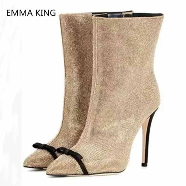 bling women glitter winter ankle boots pointed toe bow-knot elegant ladies shoes party high heel autumn runway woman boot, Black
bling women glitter winter ankle boots pointed toe bow-knot elegant ladies shoes party high heel autumn runway woman boot, Black