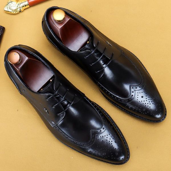 lacing italian mens formal shoes genuine leather wedding business brogue oxford shoe wine red pointed toe brand dress, Black
lacing italian mens formal shoes genuine leather wedding business brogue oxford shoe wine red pointed toe brand dress, Black