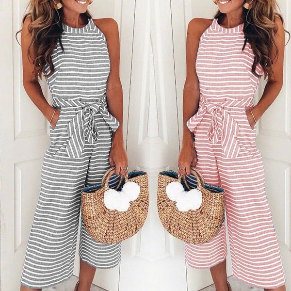 women's jumpsuits & rompers slim striped halter tank jumpsuit women casual lace up off shoulder wide leg long pants sashes overalls, Black;white
women's jumpsuits & rompers slim striped halter tank jumpsuit women casual lace up off shoulder wide leg long pants sashes overalls, Black;white