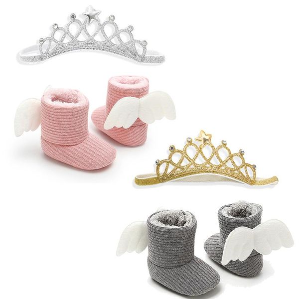 boots angel wings baby and crown headband born toddler girls shoes infant plush winter warm snow booties, Black;grey
boots angel wings baby and crown headband born toddler girls shoes infant plush winter warm snow booties, Black;grey