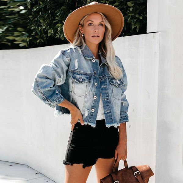 women's jackets korean women denim jacket short jeans turn down collar button outwear for feminine clothing d30, Black;brown
women's jackets korean women denim jacket short jeans turn down collar button outwear for feminine clothing d30, Black;brown