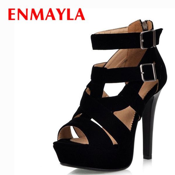 sandals summer open toe gladiator women high heels shoes woman punk back hollow platform party, Black