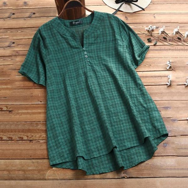 plus size fashion plaid blouse cotton linen v-neck loose casual summer ladies female women short sleeve blusas pullover women's blo, White
plus size fashion plaid blouse cotton linen v-neck loose casual summer ladies female women short sleeve blusas pullover women's blo, White