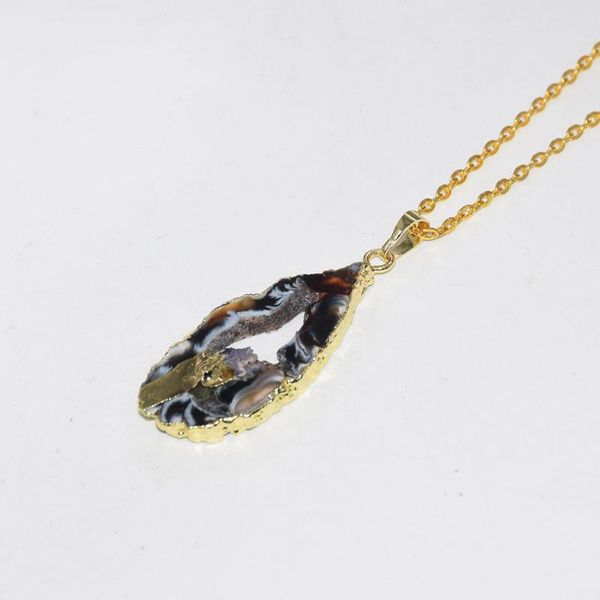 pendant necklaces natural geode druzy agates slice link necklace female 2021 irregular black stripe slab drusy stone chain women, Silver
pendant necklaces natural geode druzy agates slice link necklace female 2021 irregular black stripe slab drusy stone chain women, Silver