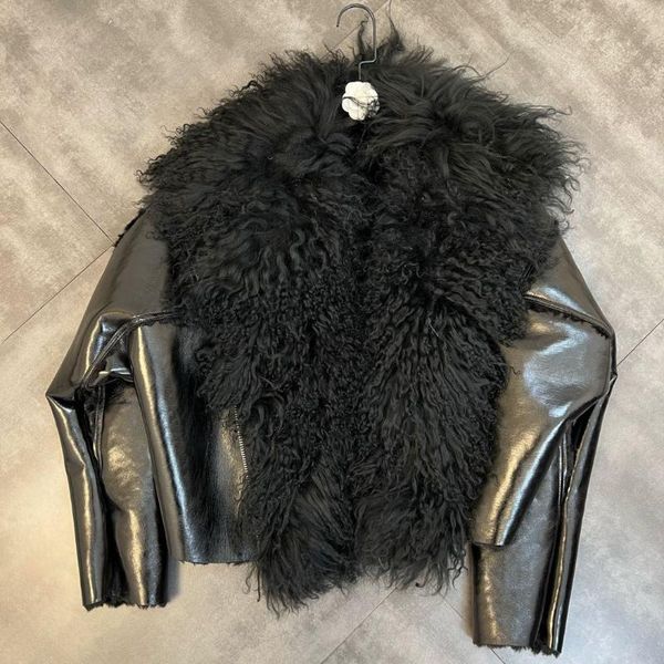 women's leather & faux black coat women winter wear big sheepbeach fur collar long sleeve thick fleece bright pu motorcycle jacket
women's leather & faux black coat women winter wear big sheepbeach fur collar long sleeve thick fleece bright pu motorcycle jacket