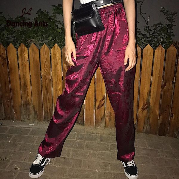 women's pants & capris woman dragon print bling trousers harajuku elastic waist ankle-length, Black;white
women's pants & capris woman dragon print bling trousers harajuku elastic waist ankle-length, Black;white