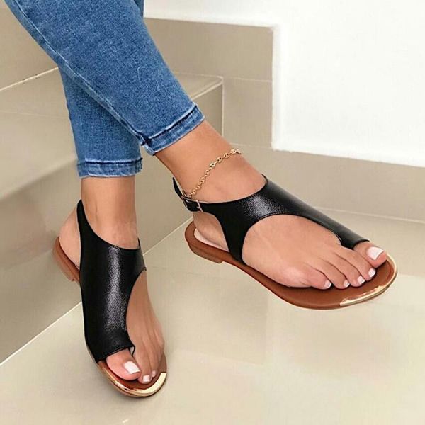 sandals women's casual flat open toe buckle strap plus size shoes flip flops summer beach zapatos de mujer, Black
sandals women's casual flat open toe buckle strap plus size shoes flip flops summer beach zapatos de mujer, Black