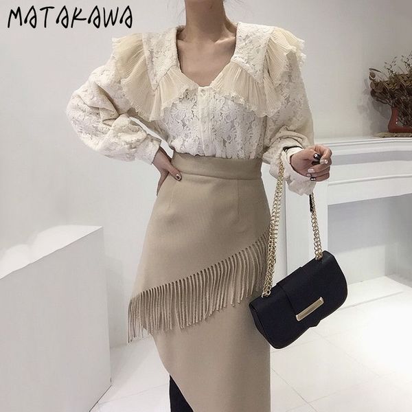 matakawa retro peter pan collar blusas mujer de moda lace crochet single breasted women blouses puff sleeve ladies shirt 210513, White
matakawa retro peter pan collar blusas mujer de moda lace crochet single breasted women blouses puff sleeve ladies shirt 210513, White