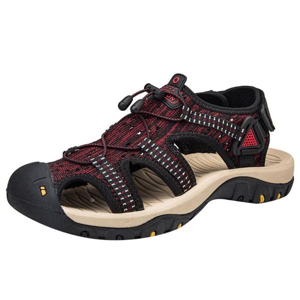 sandals outdoor sport for men men's large size mesh breathable beach shoes non-slip anti-collision flat anti-skid hollow, Black
sandals outdoor sport for men men's large size mesh breathable beach shoes non-slip anti-collision flat anti-skid hollow, Black