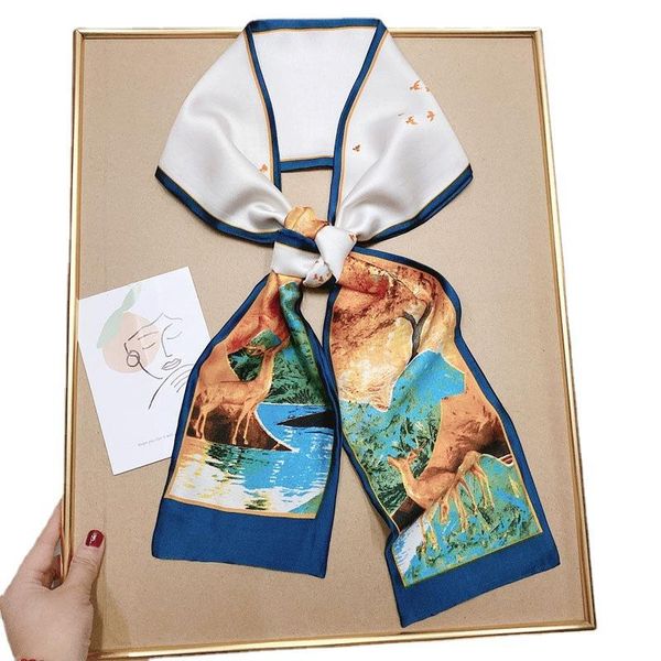 scarves 2021 fashion floral print silk scarf women thin bandana neck long office lady shawl bandanas female bag hair scarfs, Blue;gray
scarves 2021 fashion floral print silk scarf women thin bandana neck long office lady shawl bandanas female bag hair scarfs, Blue;gray