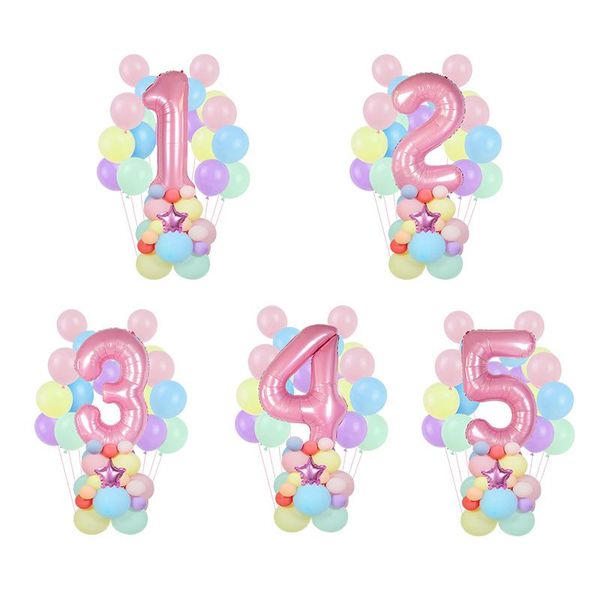 63pcs/set pink number foil balloons multicolor latex balloon baby shower decoration wedding kids birthday party decor globos
63pcs/set pink number foil balloons multicolor latex balloon baby shower decoration wedding kids birthday party decor globos
