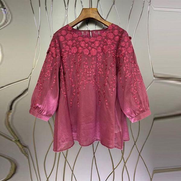 women's blouses & shirts women linen 2021 blouse o-neck embroidery three-dimensional flower cotton half sleeve slim all match arrive gu, White
women's blouses & shirts women linen 2021 blouse o-neck embroidery three-dimensional flower cotton half sleeve slim all match arrive gu, White