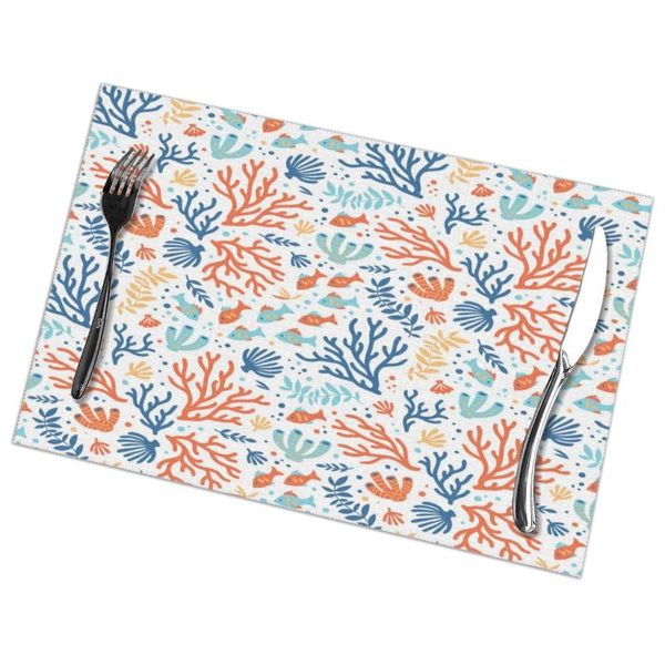 mats & pads tableware pad placemats 6 pcstable mat non-slip tropical sea fishes and corals for dining table
mats & pads tableware pad placemats 6 pcstable mat non-slip tropical sea fishes and corals for dining table