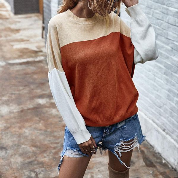 women's sweaters o neck contrast color women knit pullovers autumn spring long sleeve knitwear loose, White;black
women's sweaters o neck contrast color women knit pullovers autumn spring long sleeve knitwear loose, White;black