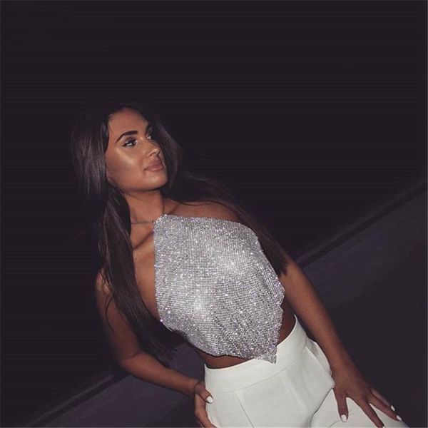 women's tanks & camis glitter crystal diamonds see through backless tank women adjustable metal chain rhinestone hollow out sleeveless, White
women's tanks & camis glitter crystal diamonds see through backless tank women adjustable metal chain rhinestone hollow out sleeveless, White