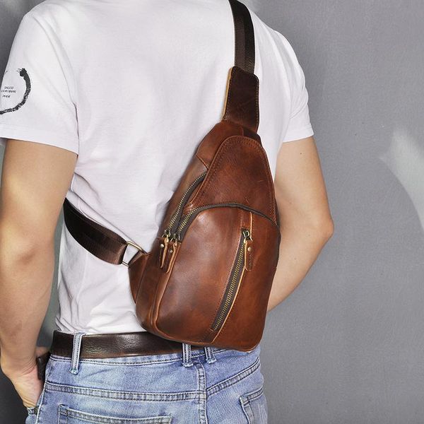 men original leather casual fashion chest sling bag 8" tablet umbrella black design one shoulder daypack crossbody male 153 waist bags
men original leather casual fashion chest sling bag 8" tablet umbrella black design one shoulder daypack crossbody male 153 waist bags