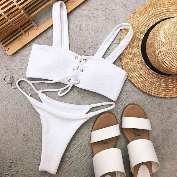2021 micro ribbed bikini set women swimsuit mujer bandeau bikinis lace up stylish bathing suit wide straps swimwearin
2021 micro ribbed bikini set women swimsuit mujer bandeau bikinis lace up stylish bathing suit wide straps swimwearin
