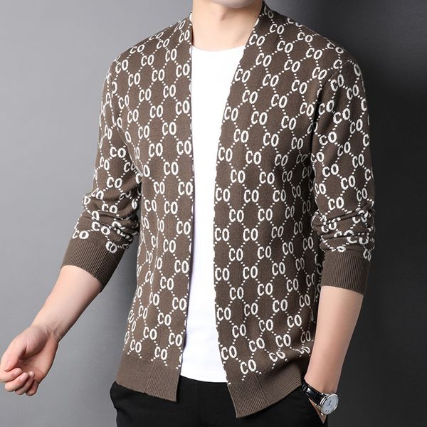 sweaters knit 2021 autumn ted cardigan men's coat korean fashion slim fit thread sweater, White;black 
sweaters knit 2021 autumn ted cardigan men's coat korean fashion slim fit thread sweater, White;black