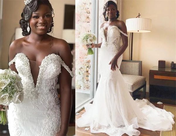sparkly crystal deep v neck wedding dress bridal gowns off the shoulder south african applique lace beaded short sleeves vestido de arabic, White
sparkly crystal deep v neck wedding dress bridal gowns off the shoulder south african applique lace beaded short sleeves vestido de arabic, White