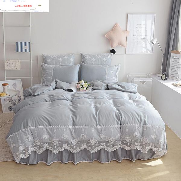 bedding sets 100%cotton set duvet cover european style lace home textiles gray pillowcase 4pcs king bed size skirt
bedding sets 100%cotton set duvet cover european style lace home textiles gray pillowcase 4pcs king bed size skirt