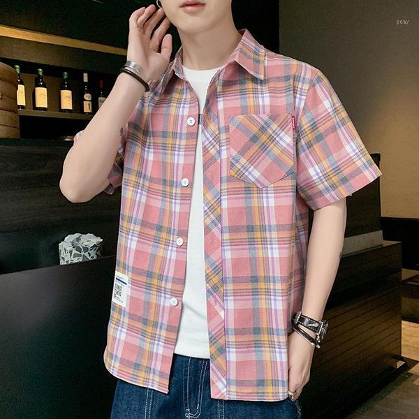 men's dress shirts plaid short sleeve shirt summer fashion brand casual loose 5 / inch coat, White;black
men's dress shirts plaid short sleeve shirt summer fashion brand casual loose 5 / inch coat, White;black
