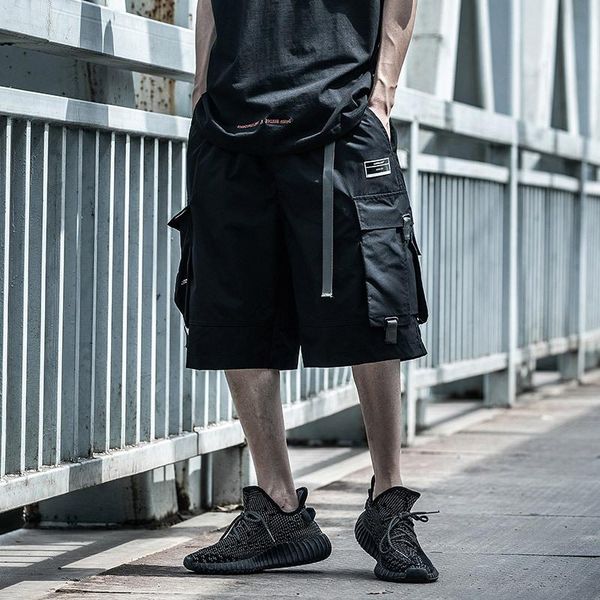men's shorts baggy pockets cargo men ribbons fashion streetwear hip hop knee length summer short pants workout casual male techwear, White;black
men's shorts baggy pockets cargo men ribbons fashion streetwear hip hop knee length summer short pants workout casual male techwear, White;black