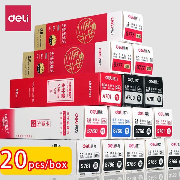20pcs deli gel pen refill 0.5 black carbon ink pens 0.35 full needle tube red blue office student write 0.7 stationery refills, Black;red 
20pcs deli gel pen refill 0.5 black carbon ink pens 0.35 full needle tube red blue office student write 0.7 stationery refills, Black;red