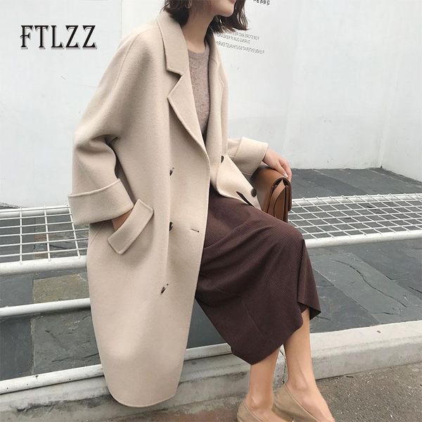 women's wool & blends plus size coat women fashion double-breasted medium long coats womens loose turndown collar autumn winter woolen, Black
women's wool & blends plus size coat women fashion double-breasted medium long coats womens loose turndown collar autumn winter woolen, Black