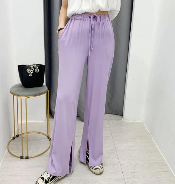 women's pants & capris 2021 high waist loose casual women fashion kitted trousers split bell bottom, Black;white
women's pants & capris 2021 high waist loose casual women fashion kitted trousers split bell bottom, Black;white