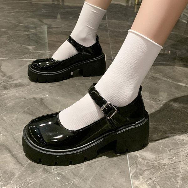 dress shoes mary jane women british style retro square toe lolita pu leather female summer thin with skirt high c758, Black 
dress shoes mary jane women british style retro square toe lolita pu leather female summer thin with skirt high c758, Black