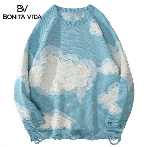 men's sweaters bonita vida knitwear sweater men harajuku hip hop streetwear knitted cloud ripped holes kawaii loose pullover jumpers, White;black
men's sweaters bonita vida knitwear sweater men harajuku hip hop streetwear knitted cloud ripped holes kawaii loose pullover jumpers, White;black