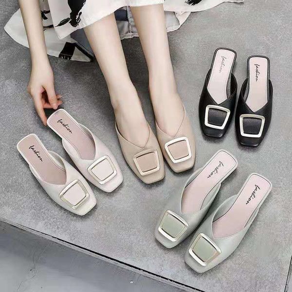 luxury slippers baotou half slipper summer wear flat heel fashion net red ins square buckle lazy anti-skid sandals female, Black
luxury slippers baotou half slipper summer wear flat heel fashion net red ins square buckle lazy anti-skid sandals female, Black