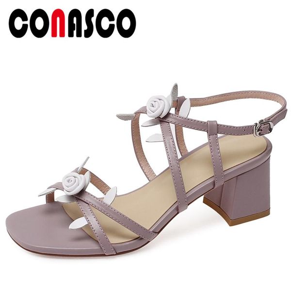 dress shoes conasco summer women genuine leather sandals fashion elegant sweet flower casual wedding ankle strap high heels woman, Black
dress shoes conasco summer women genuine leather sandals fashion elegant sweet flower casual wedding ankle strap high heels woman, Black