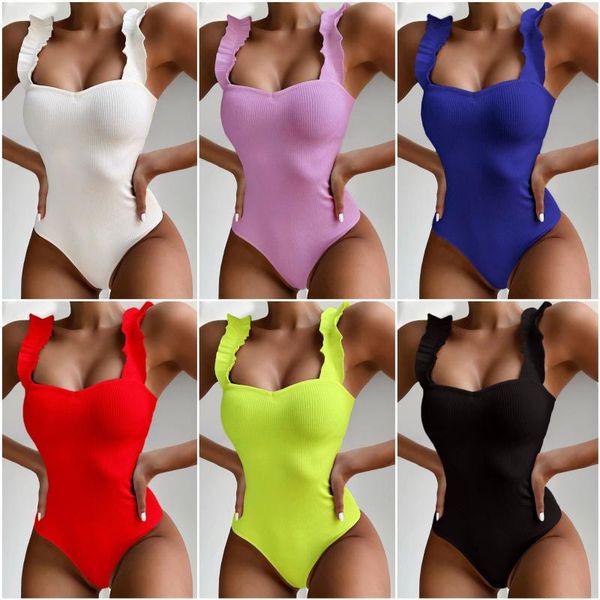 european and american style women solid bikini one piece swimwear lady summer beach purple white swimsuit women's, White;black
european and american style women solid bikini one piece swimwear lady summer beach purple white swimsuit women's, White;black