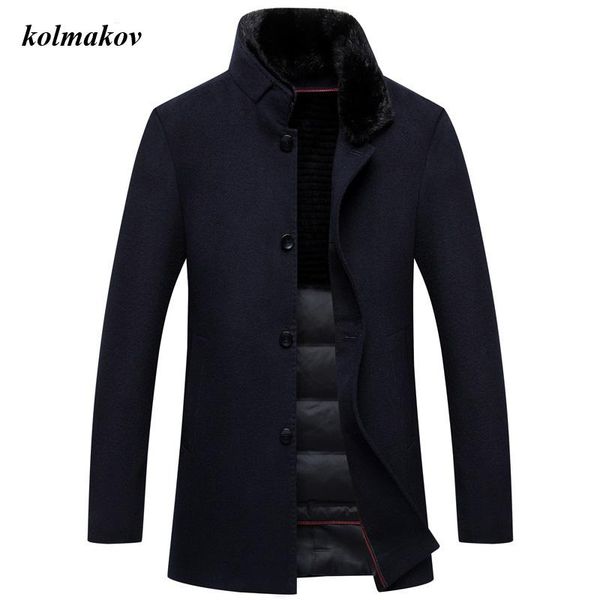 men's wool & blends arrival winter style men boutique woolen coat solid detachable fur collar and liner down, Black
men's wool & blends arrival winter style men boutique woolen coat solid detachable fur collar and liner down, Black