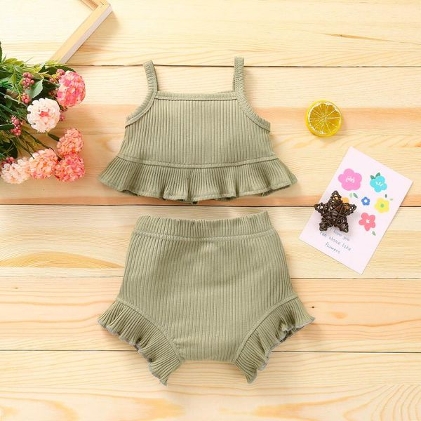 clothing sets baby summer cotton born infant girls suspender strap solid ribbed knitted +ruffled shorts outfit set, White
clothing sets baby summer cotton born infant girls suspender strap solid ribbed knitted +ruffled shorts outfit set, White