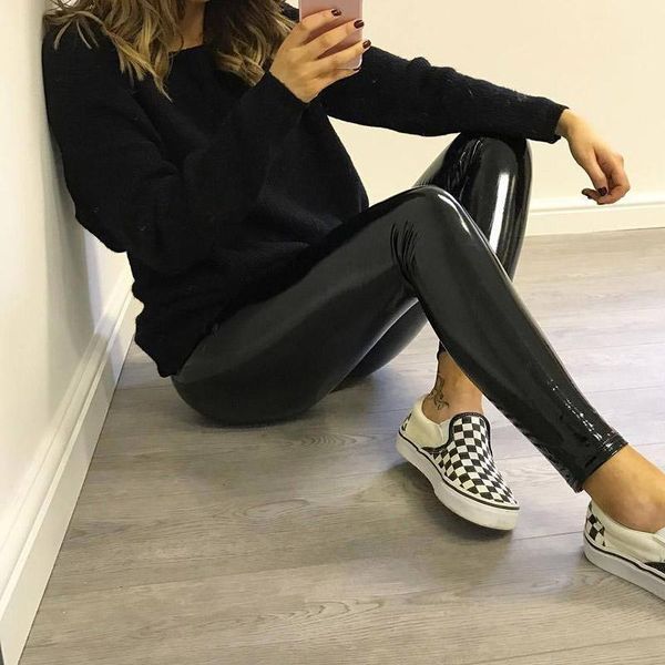 women's pants & capris womens black slim soft strethcy shiny wet look faux leather ladies leggings trousers cx17, Black;white
women's pants & capris womens black slim soft strethcy shiny wet look faux leather ladies leggings trousers cx17, Black;white