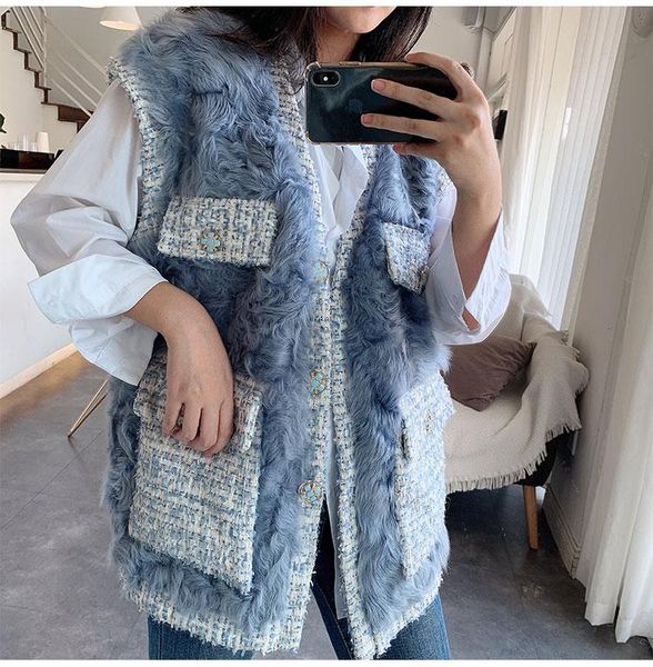 small fragrant lamb fur and integrated coat medium long style in winter 2021 waistcoat female net red same women's & faux, Black
small fragrant lamb fur and integrated coat medium long style in winter 2021 waistcoat female net red same women's & faux, Black