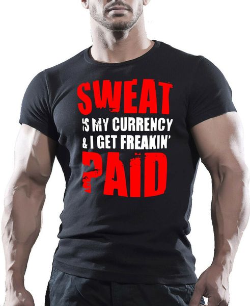 sweat is paid mens mma gym bodybuilding motivation t-shirt beastworkout clothing, White;black
