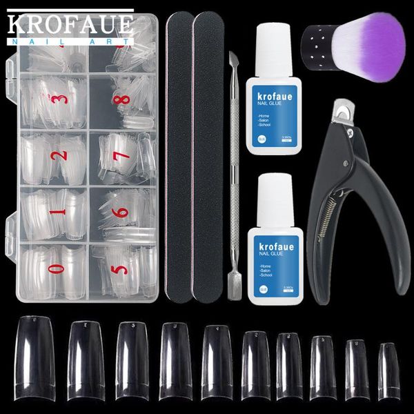 nail art kits krofaue false nails set half cover french style fake tips 500pcs/box clear natural kit with glue clippers file
nail art kits krofaue false nails set half cover french style fake tips 500pcs/box clear natural kit with glue clippers file